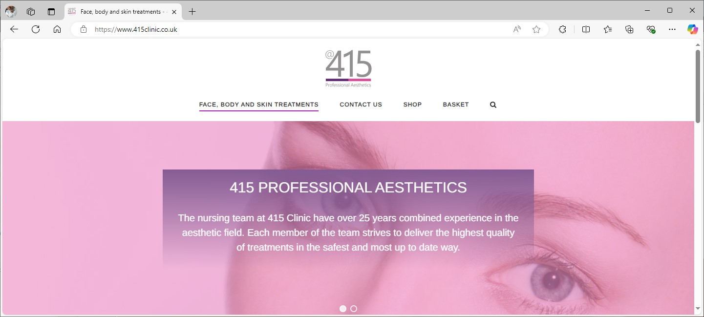 Website for an aesthetics clinic