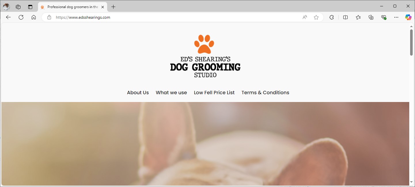 Ed’s Shearing’s Dog Grooming Studio Website