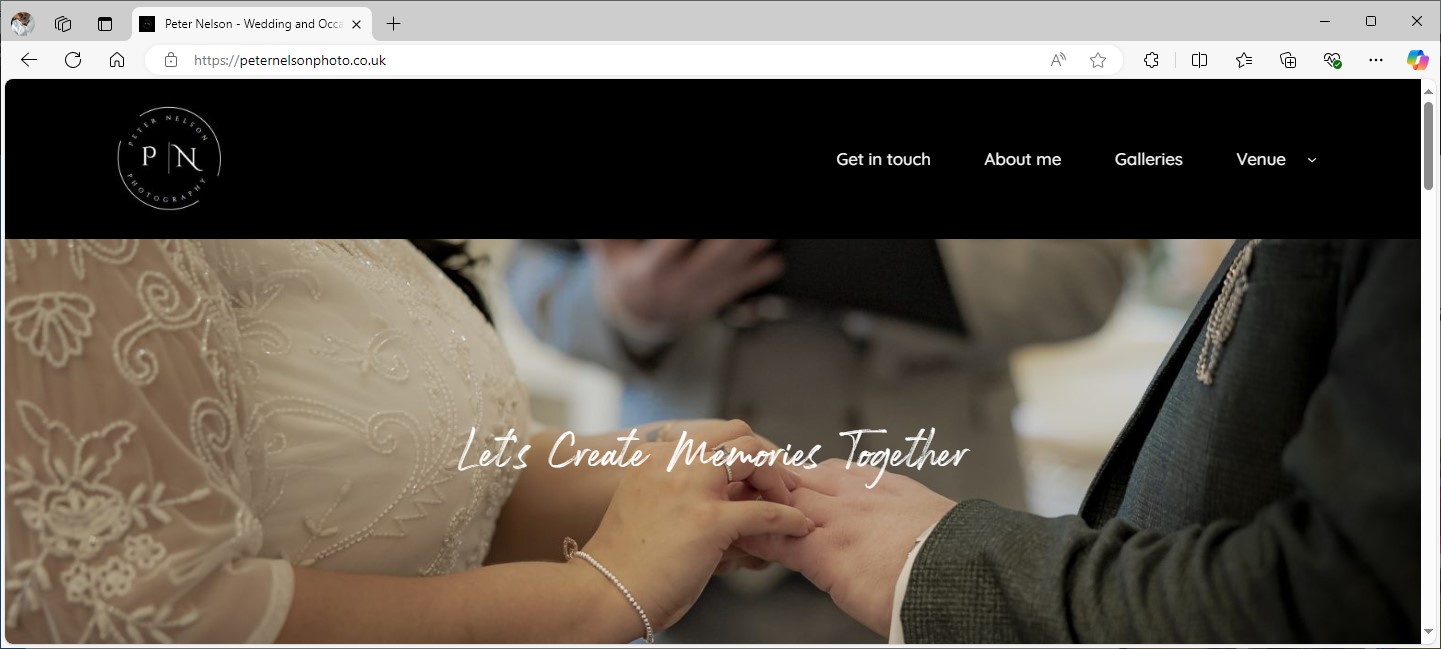 Website for a photography service